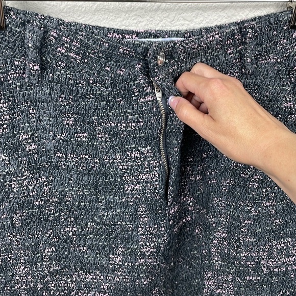 Derek Lam 10 Crosby Gray Pink Speckled Tweed Mini Pencil Skirt Sz 6 - Picture 5 of 16